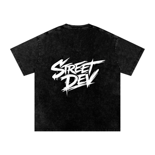 Snow Washed Oversized Cotton T-Shirt