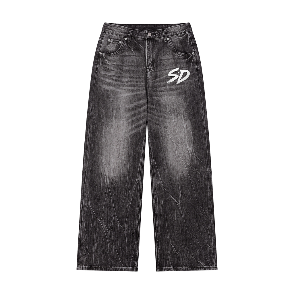 Men’s Vintage Wash Wide Leg Jeans