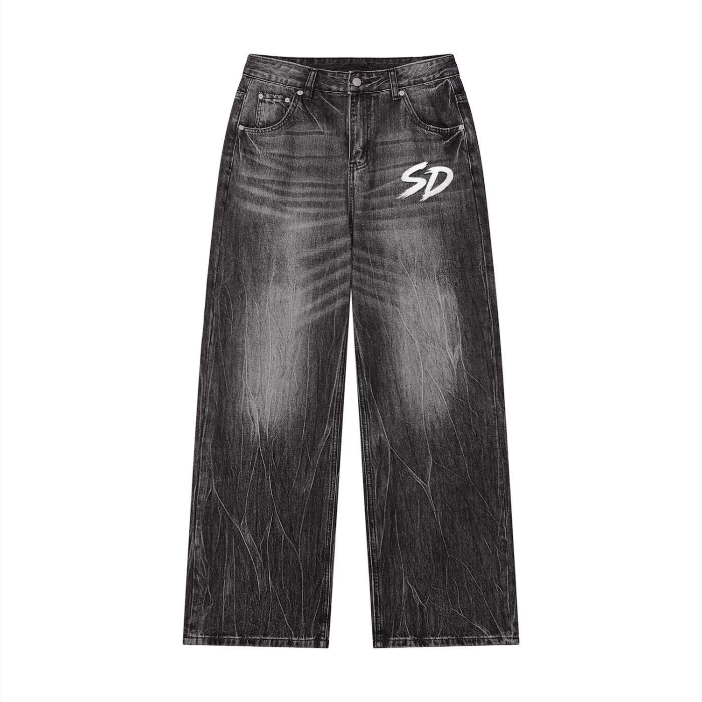 Men’s Vintage Wash Wide Leg Jeans